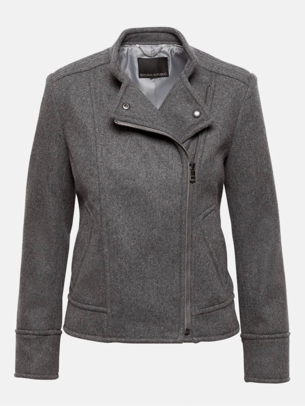 Banana Republic Mario Bellucci Italian Wool Asymmetric Moto Jacket - Medium